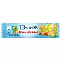 Фото акции Батончик Gerber Яблоко и Виноград злаковый для детского питания 25г