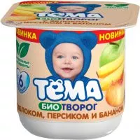 Фото акции Биотворог детский Тема Яблоко Персик Банан 4.2% 100г