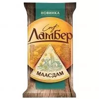 Фото акции БЗМЖ Сыр «Ламбер» Маасдам 45% фас. 180г Кус 6Х