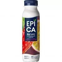 Фото акции БЗМЖ Йогурт EPICA питьевой с клубникой/маракуйей 2,5% 260г
