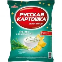 Фото акции Чипсы картофельные «Русская картошка» со вкусом сметаны и лука 80 гр