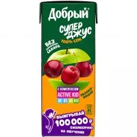 Фото акции Добрый Сок из яблок и вишни, обог. витам. комп. «Active kid» 0.2л