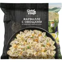 Фото акции Global Village Фарфалле с грибами и соусом 400г.