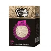 Фото акции GLOBAL VILLAGE Крупа рисовая шлифованная. Рис Басмати 1 сорт 5х80г