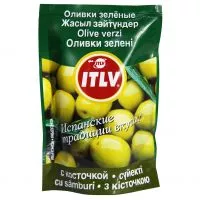 Фото акции ITLV Оливки зел.c косточкой д/п 195г