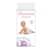 Фото акции Изделия санитарно-гигиенические для ухода за детьми Nishoomi подгузники-трусики детские одноразовые. Размер «Макси» (М (3)), для дет ей весом 6-11 кг, 48 штук в уп.