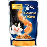 Фото акции Корм для кошек Felix, курица в желе с морковью , 85 г
