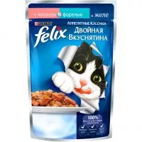 Фото акции Корм для кошек Felix, лосось и форель, 85 г