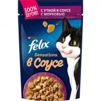 Фото акции Корм для кошек Felix, утка в соусе, 85 г