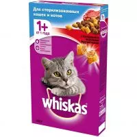 Фото акции Корм для кошек Whiskas, сухой, говядина, 350 г