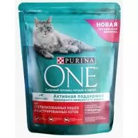 Фото акции Корм Purina One Говядина и пшеница для стерилизованных кошек и котов 750г
