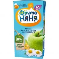 Фото акции Напиток Фрутоняня яблочный с экстрактом ромашки и липы 0.2л