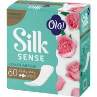 Фото акции OLA! SILK SENSE DAILY DEO Прокладки женские гигиенические впитывающие ароматизированные на каждый день Бархатная роза 60шт