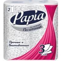 Фото акции PAPIA Полотенца бумажные 3сл.2рул
