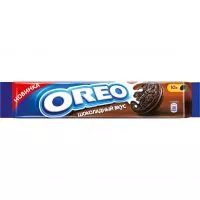 Фото акции Печенье Oreo, с какао начинкой, с шоколадным вкусом, 95 г