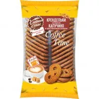 Фото акции Печенье сдобное КРЕНДЕЛЬКИ COFFEE TIME со вкусом «капучино» и тростниковым сахаром 320г