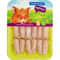 Фото акции П/ф из мяса ЦБ Мини колбаски куриные КУРБАСКИ 450г охл./ подложка/ Троекурово