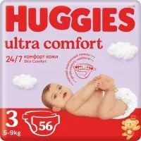 Фото акции Подгузники HUGGIES Ультра Комфорт 5-9кг 56шт