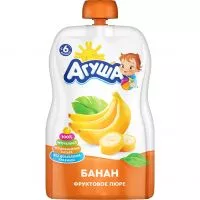Фото акции Пюре фруктовое «Агуша» Банан 0.0% 90г Pouch-pack