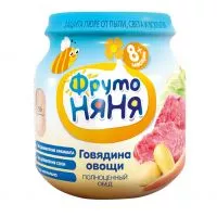 Фото акции Пюре ФрутоНяня Говядина и Овощи 100г