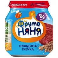 Фото акции Пюре ФрутоНяня из говядины с гречкой и морковью 100г