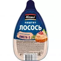 Фото акции Рыбные консервы стерилизованные: из лосося атлантического с ароматом копчения Паштет «ЛОСОСЬ» 100г