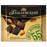 Фото акции Шоколад Бабаевский, темный, с цельной карамелью и миндалем, 90 г