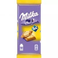 Фото акции Шоколад Milka, молочный, с соленым крекером TUC, 87 г
