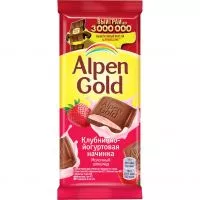 Фото акции Шоколад молочный Alpen Gold Альпен Гольд с клубнично-йогуртовой начинкой, 85г