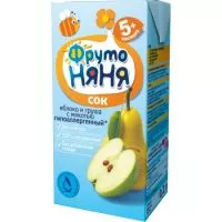 Фото акции Сок ФрутоНяня яблоко/груша с мякотью 200 мл
