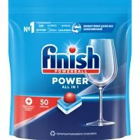 Фото акции Средство FINISH Powerball Power Aio для мытья посуды для посудомоечных машин 50 таблеток