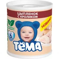 Фото акции ТЕМА Консер.ЦЫПЛЕНОК С КРОЛИКОМ гом.100г