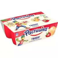 Фото акции Творог Растишка Клубника и Абрикос 3.5% 6шт*45г