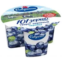Фото акции Творог зерненый Савушкин Продукт 101 Зерно Черника 130г