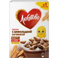 Фото акции Завтраки готовые «Подушечки с шоколадной начинкой» ТМ Любятово 220г